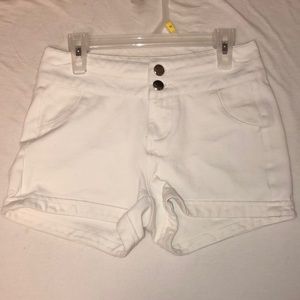 White high rise shorts
